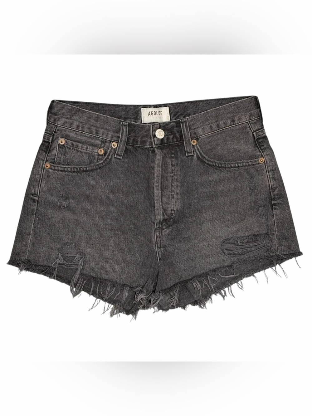 AGOLDE Parker Black Denim Short Black Vintage Wash Size 24